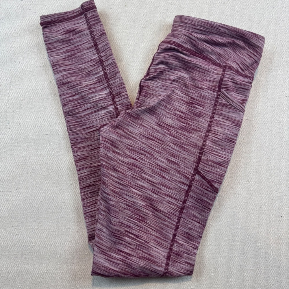 Kyodan Womens Purple Space Dye Size Small Activewear Leggings with Pockets